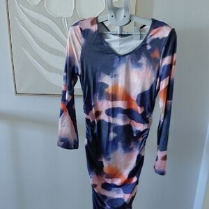 Elegant Multicolor Tie-Dye Dress